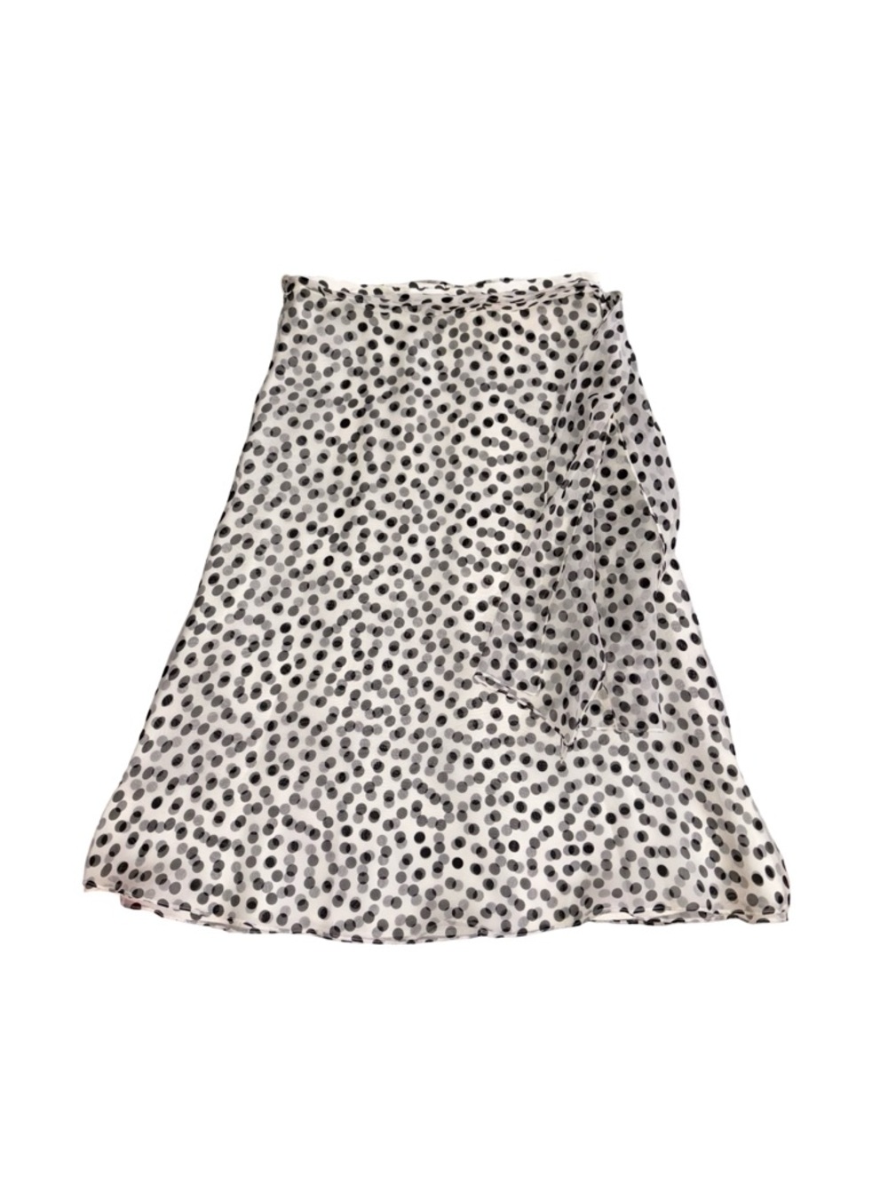 Shanty Polka Dot Layered Skirt Size 10 Sheer Overlay Tie Waist Black White - Picture 4 of 11